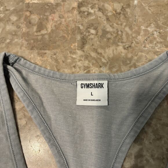 Gymshark Shirt Mens Large Grey Heritage Washed Stringer Tank Top Lifting Club - Picture 7 of 10